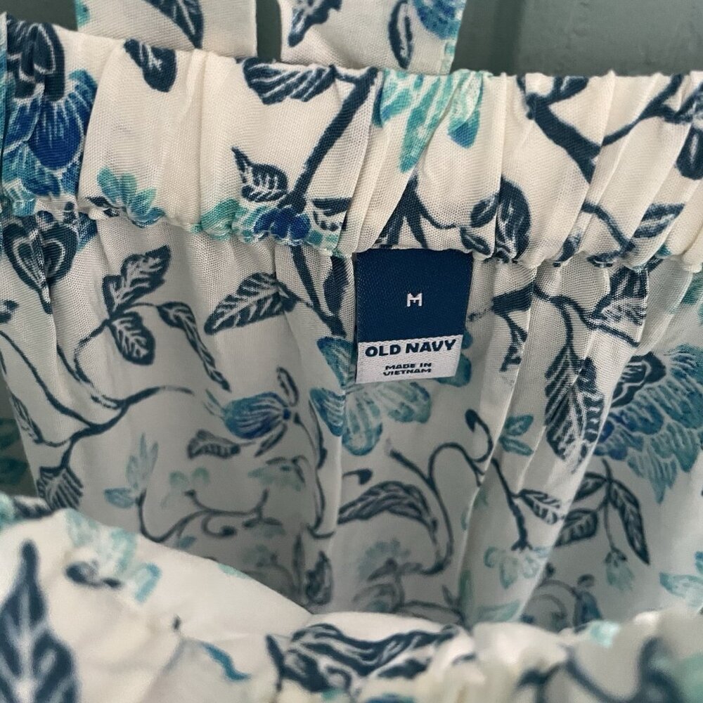 Old Navy Women’s Sleeveless Tie-Back Cutout Maxi Dress Medium Light Blue Flowers - Picture 6 of 15